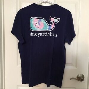 Vineyard Vines Tie Dye Swirl Whale Short Sleeve Tee Deep Bay Women’s XL